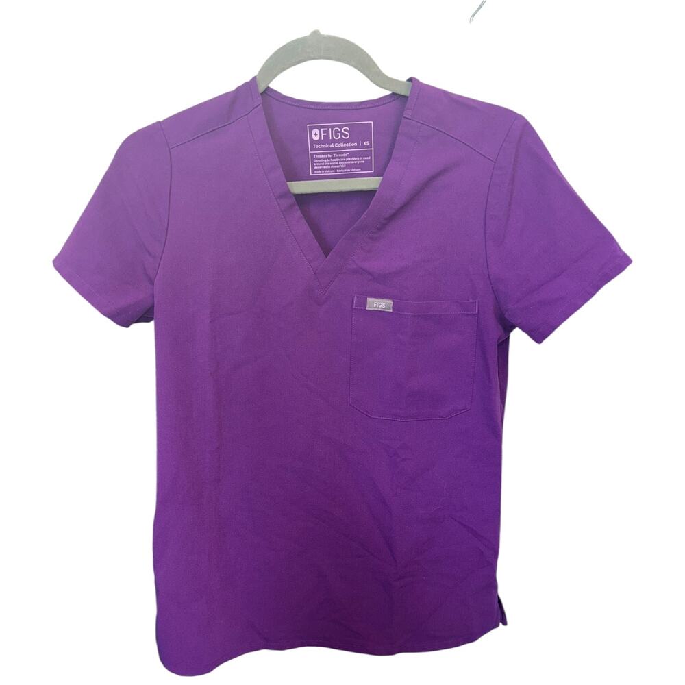 NWOT Figs Casma Magic Purple One Pocket Scrub Top Size XS